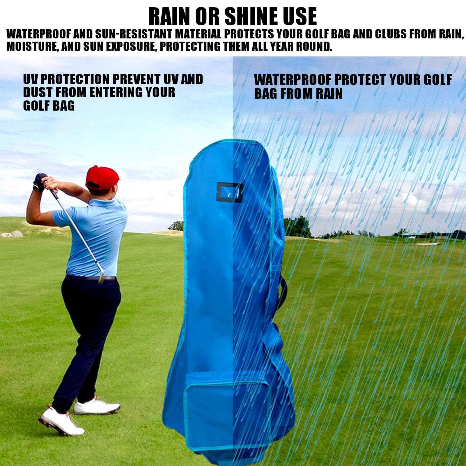 Impermeable para Bolsa de Golf Capucha Impermeable Portátil para Lluvia