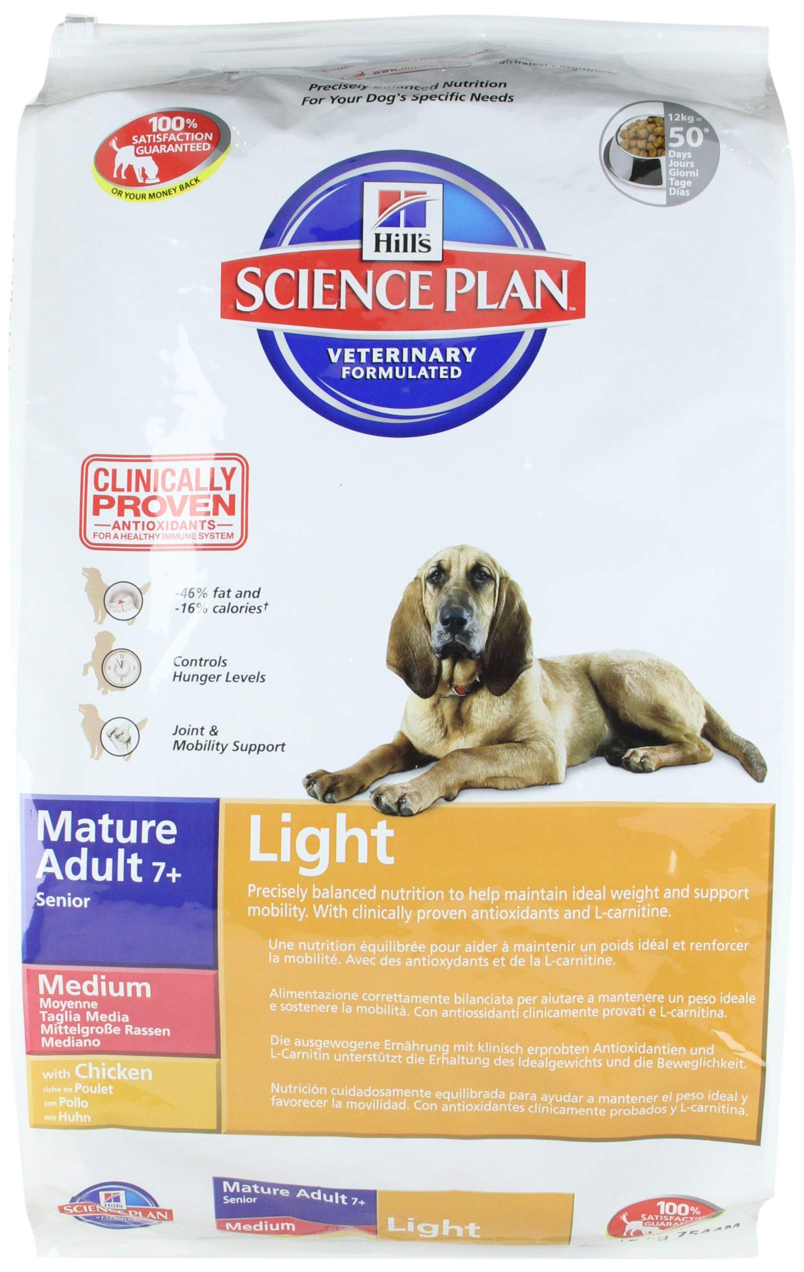 Hill's Science Plan Canine Light Senior Chicken Dry Mix 12 kg