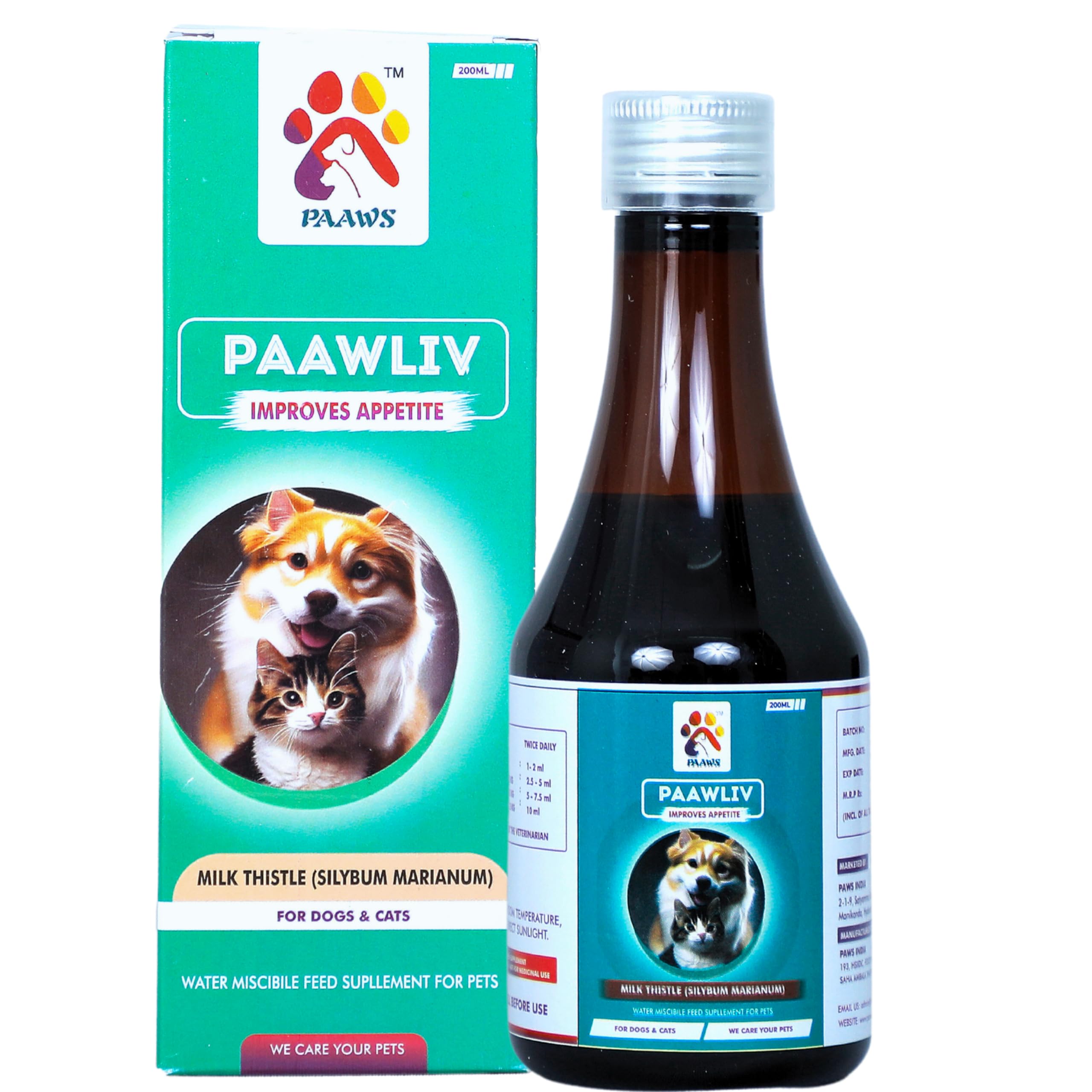 PAAWS pawliv Tonic for Dogs & Cats Appetite Booster - 200ml