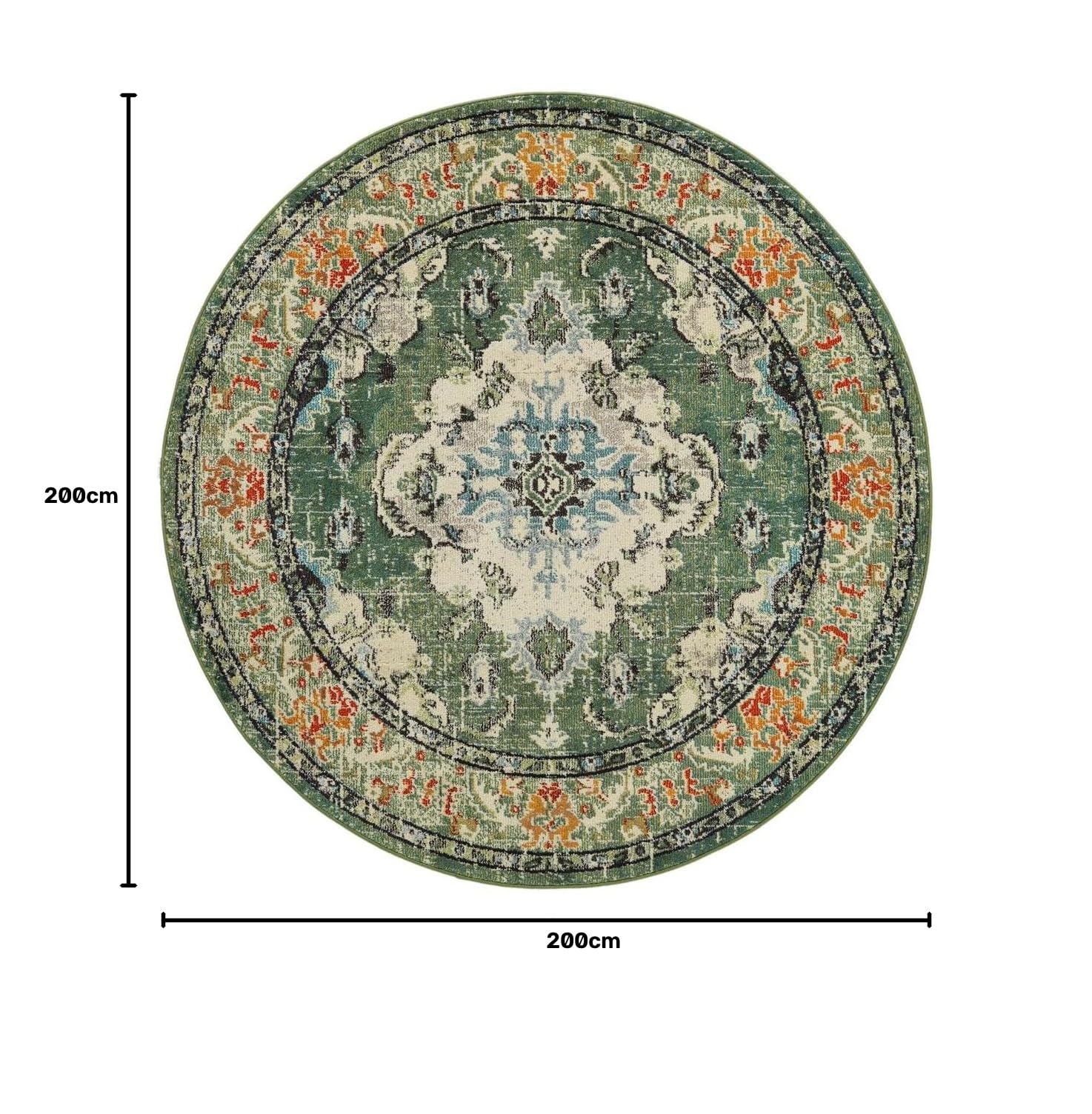 RugVista Leia Teppich, Ø 200 cm, Grün
