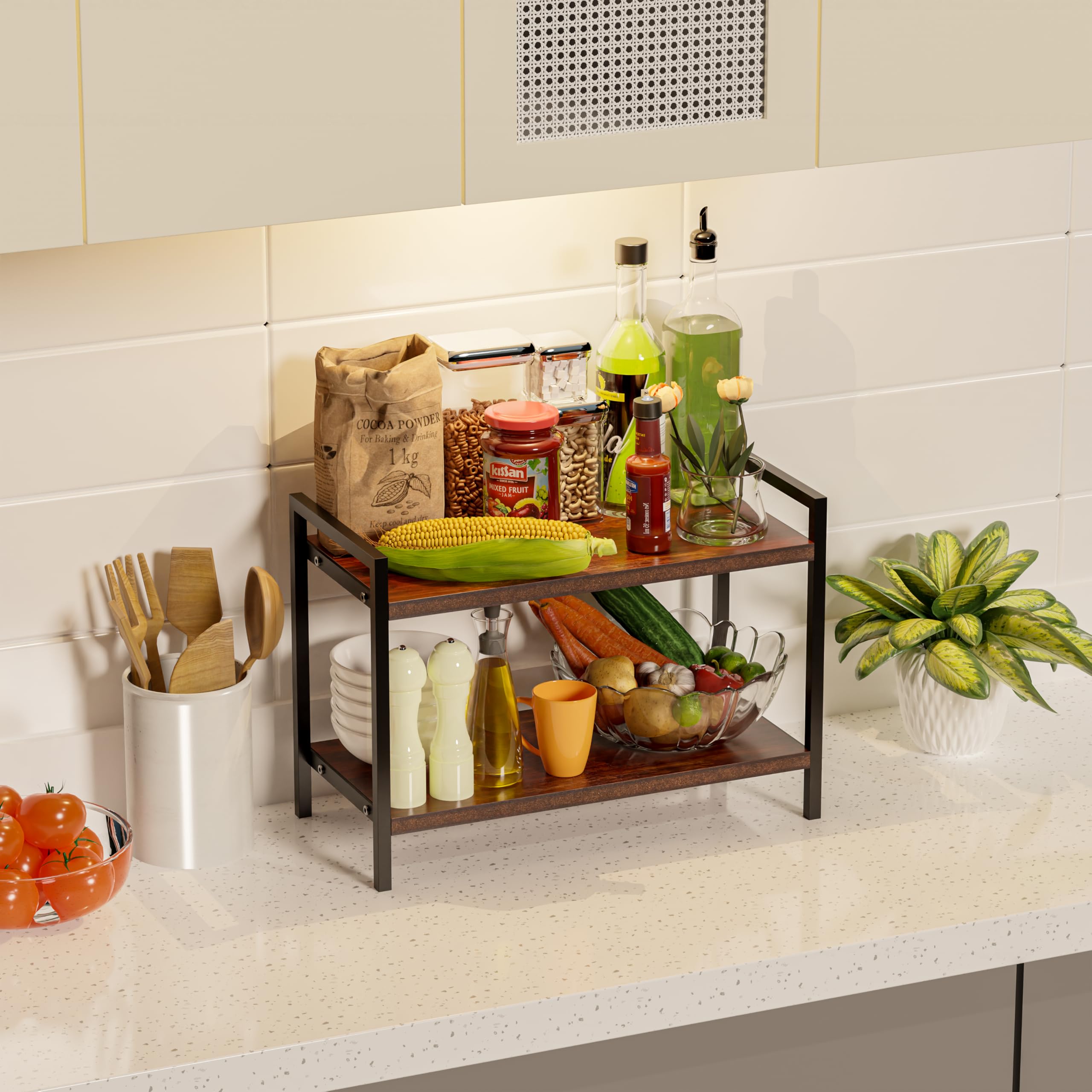 EIGEN Corner Shelf for Kitchen - Space-Saving Kitchen Storage Rack ...