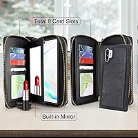 Vista 4 de Harryshell Compatible con Samsung Galaxy Note 10+ PlusNote 10 Plus 5G (2019), cartera con múltiples cremalleras, funda magnética desmontable, bolsa