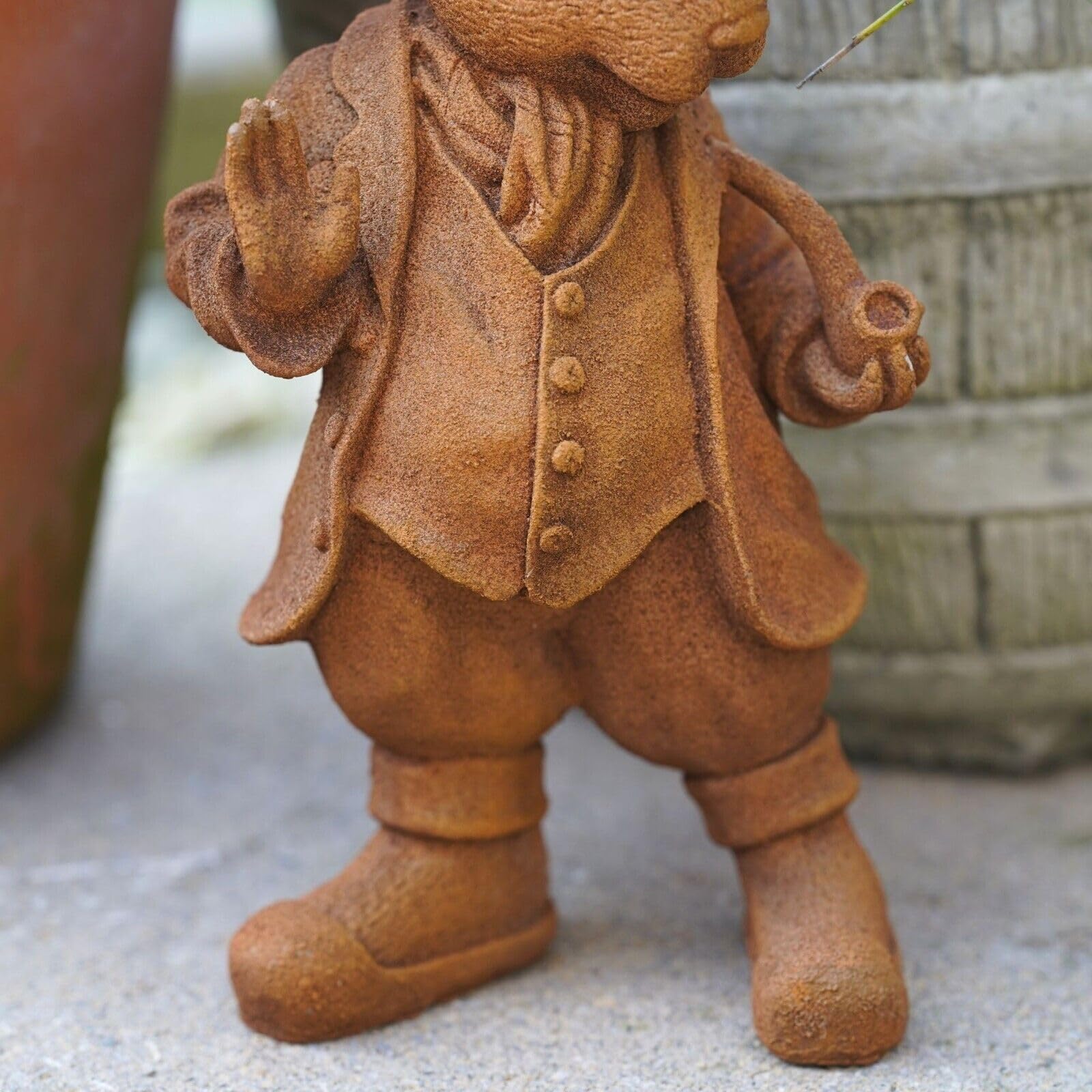 Estatua de jardín de hierro fundido de Peter Rabbit | Sauces de viento para exteriores