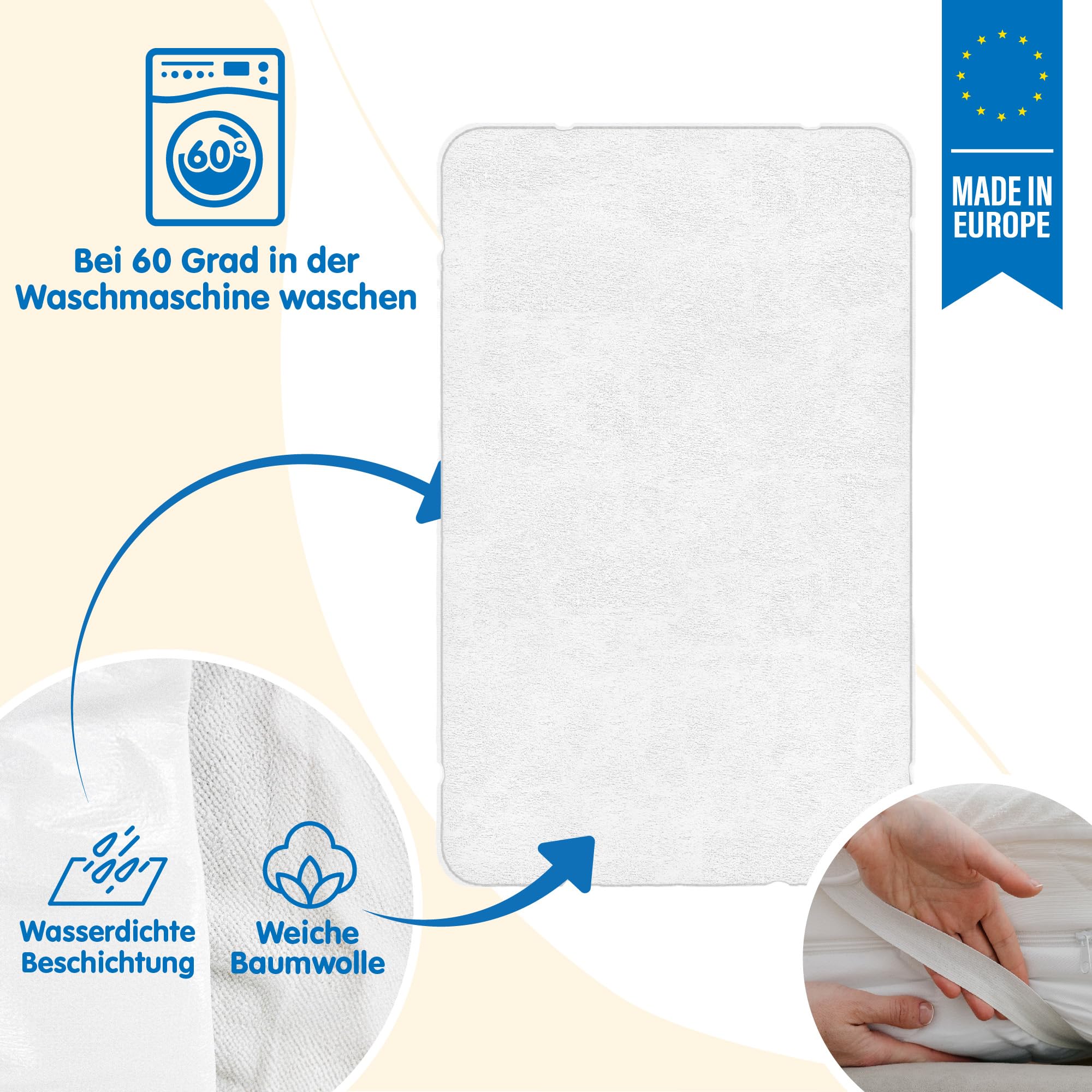 Coprimaterasso impermeabile 80x160 cm antiacaro lavabile per lettino singolo e culla