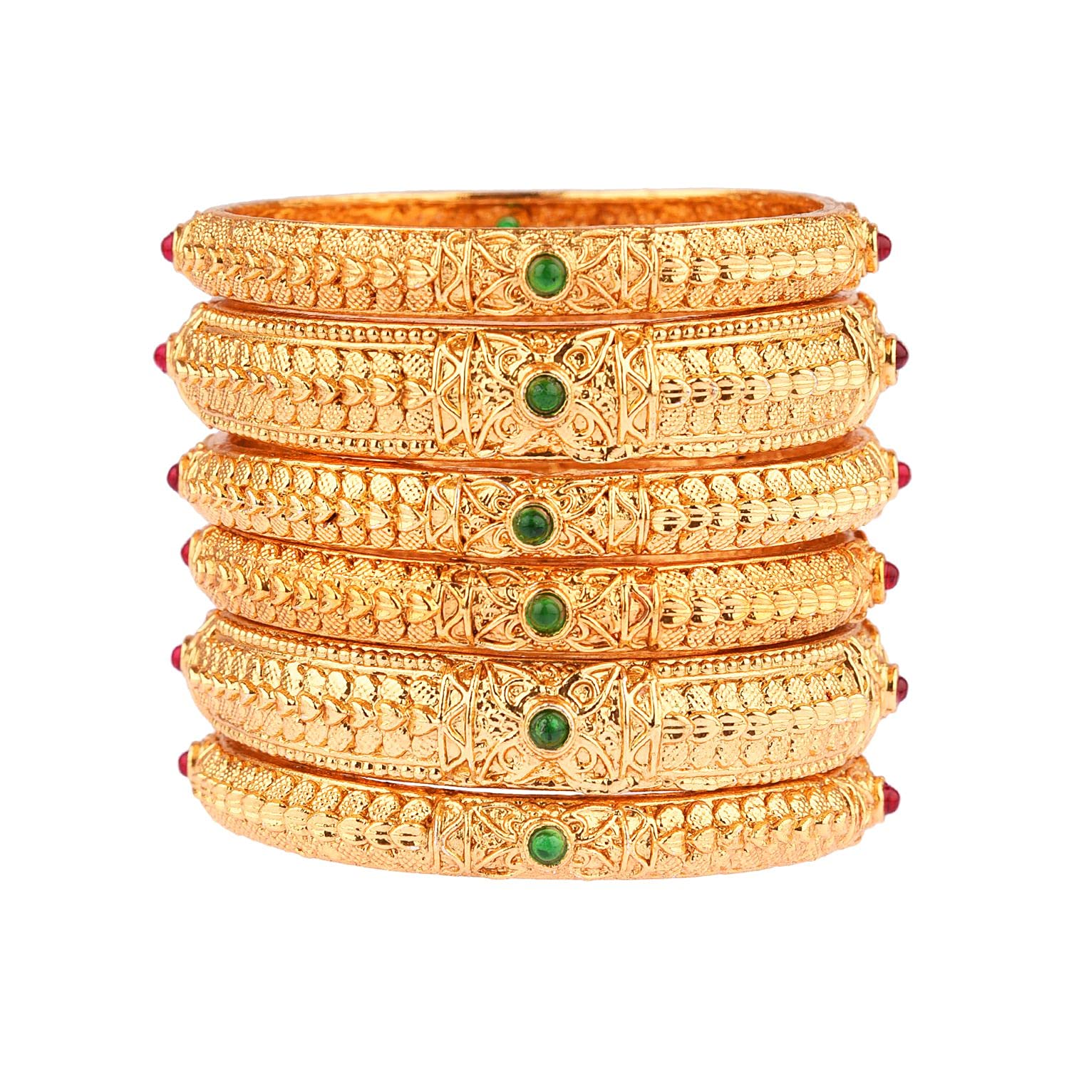 Indian Bangles for Women Oxidized Antique Bracelet Bangle Set Boho Oxidized Crystal Floral Bracelet Bangles Bollywood Wedding Fashion Jewelry (6 Pcs)