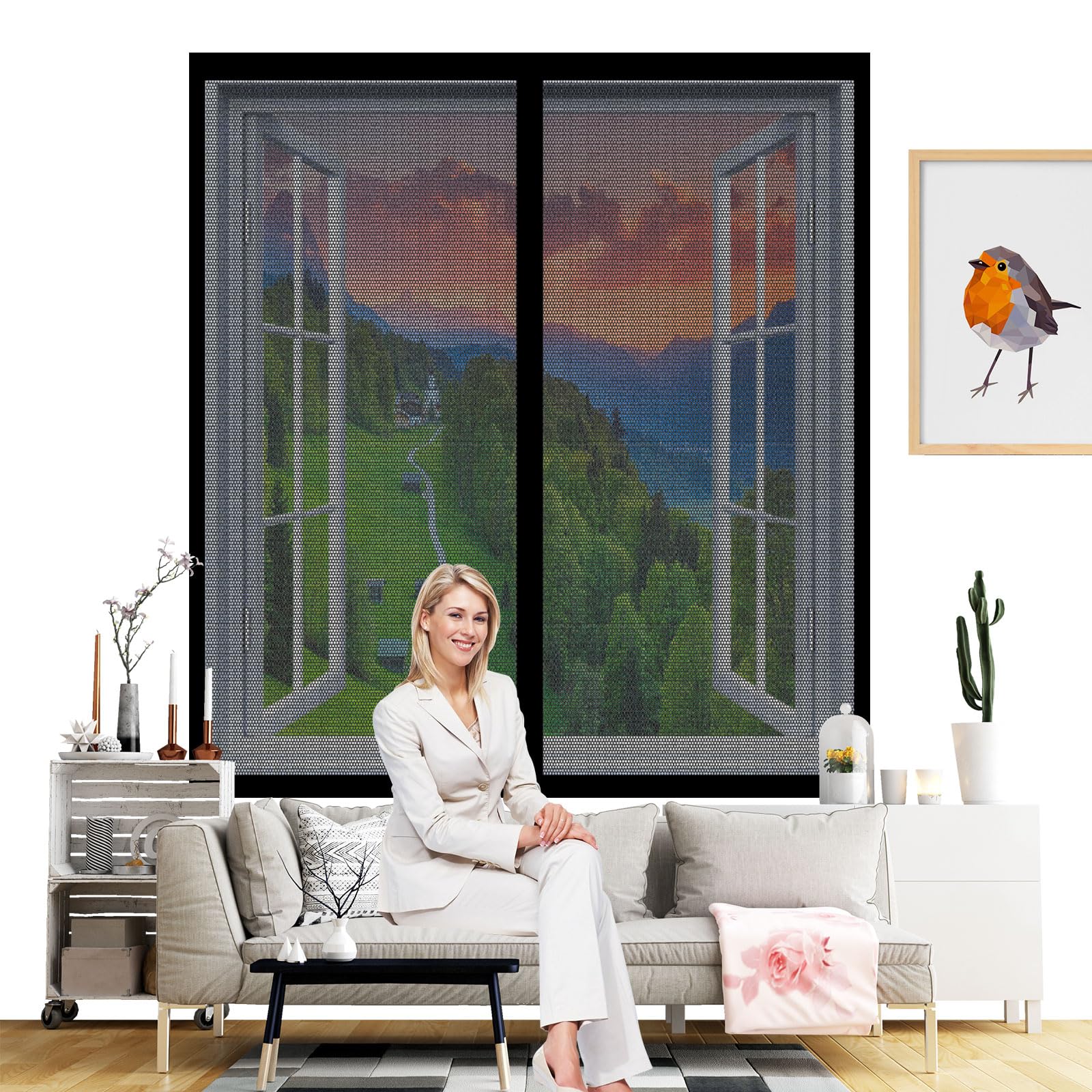 Moustiquaire de balcon magnétique 120x224 pour des soirées d'été sereines