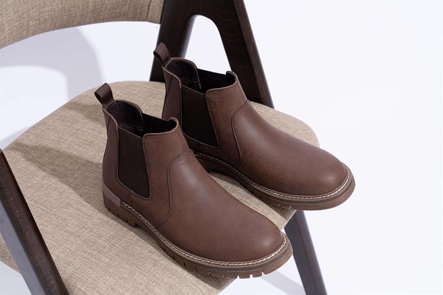 Jousen Men's Boots Casual Mens Slip On Boots Ankle Chelsea Boots for Men - Image 8