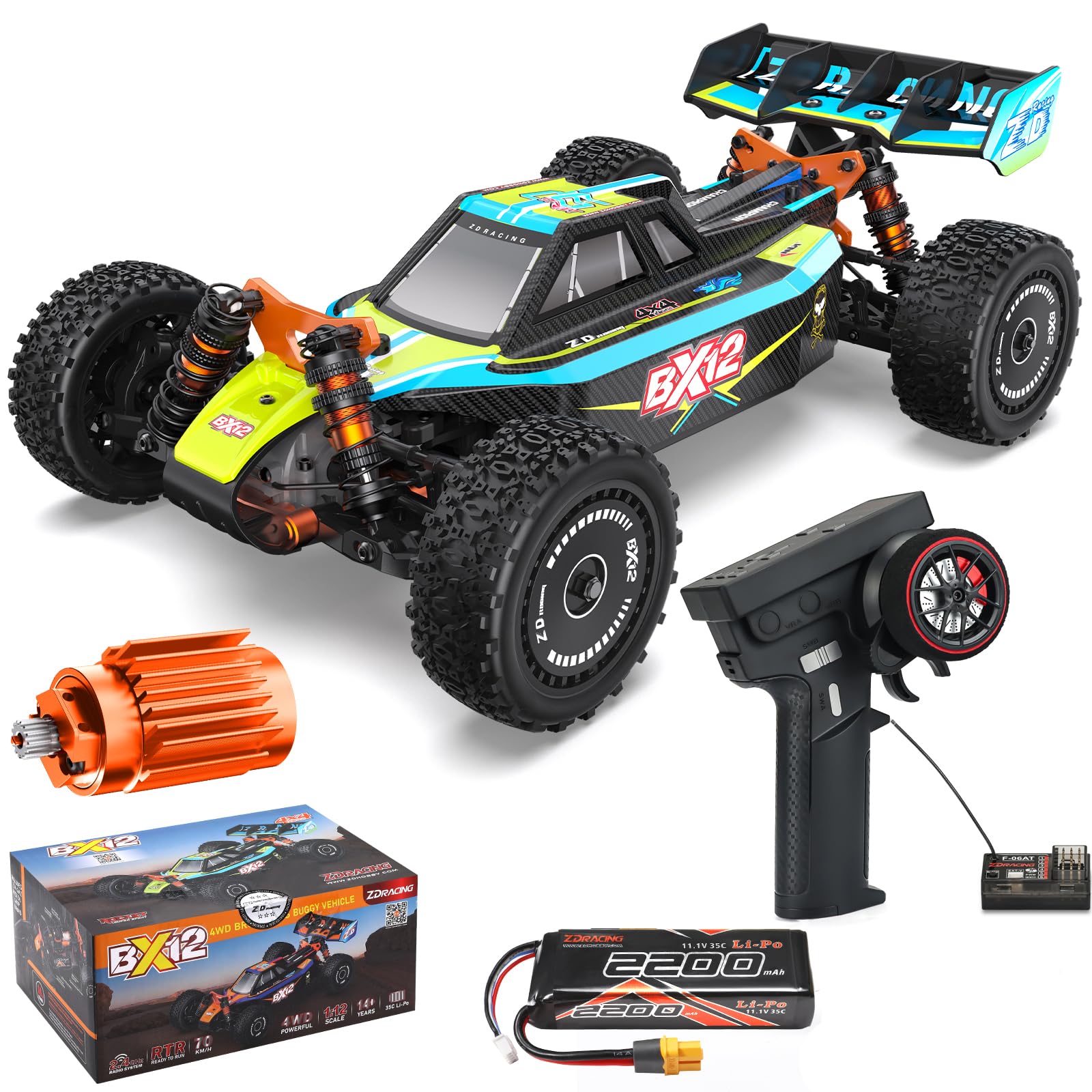 ZD Racing 1 12 Brushless Fast Rc Cars for Adults Fast 42 MPH Off Road Rc Car 4X4