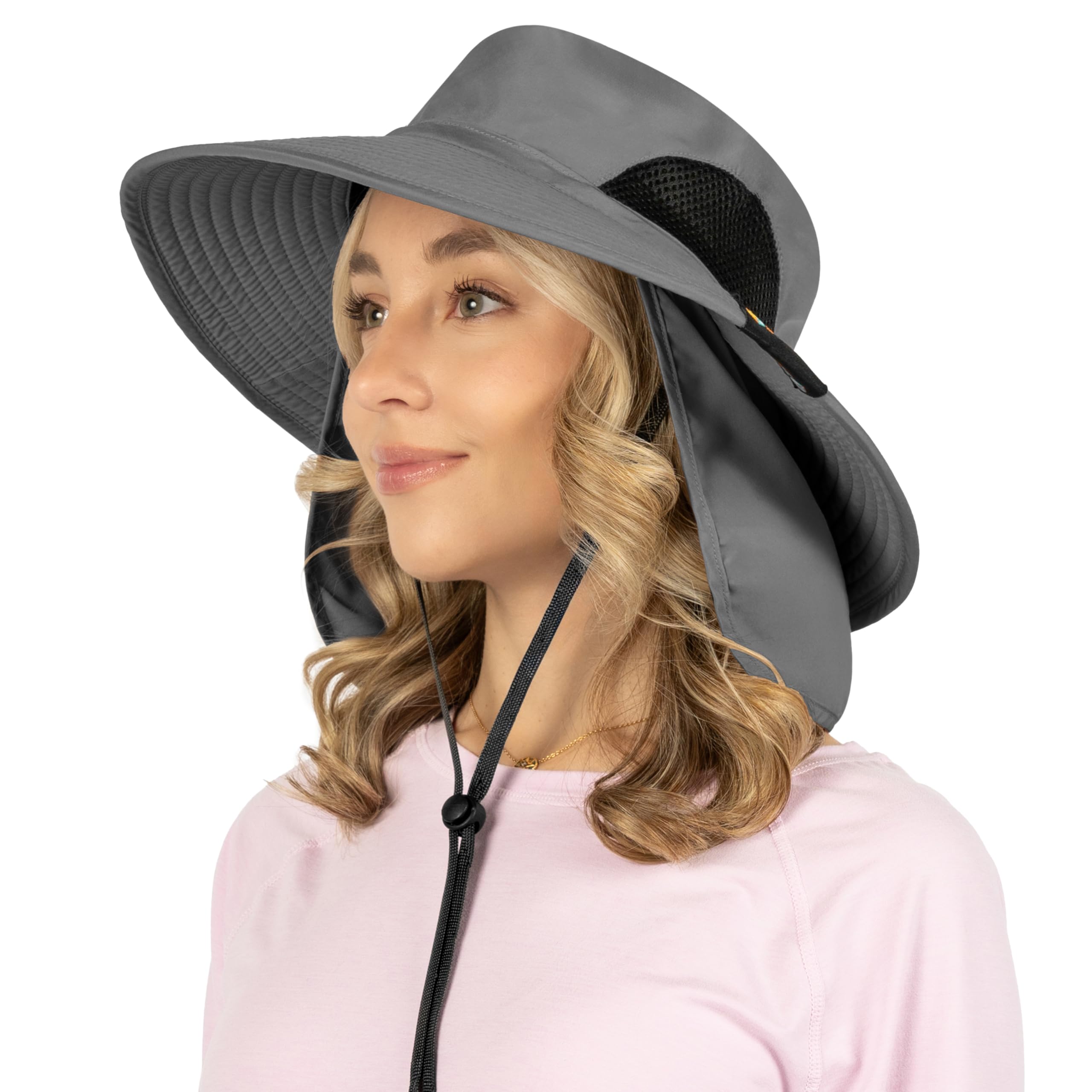 SUN CUBE Sombrero de ala ancha para hombres y mujeres, sombreros de pesca, protección solar UV, sombrero de pescador para hombre, sombrero de pescador, safari, playa, boonie, UPF 50+