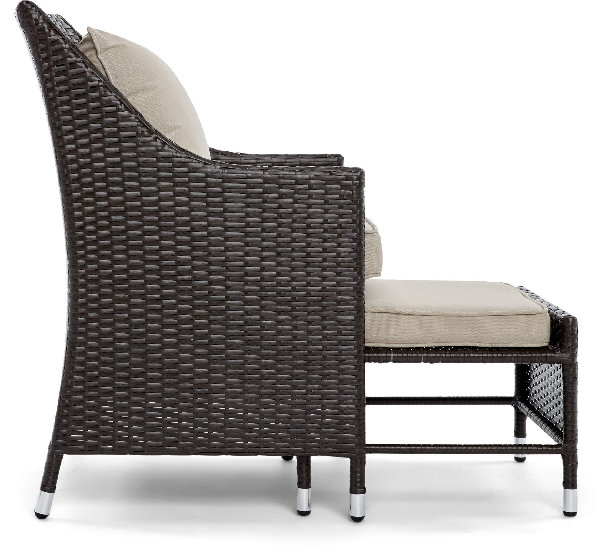 Serta Brown Resin Wicker Outdoor Patio Furniture Collection, 5 Piece ...