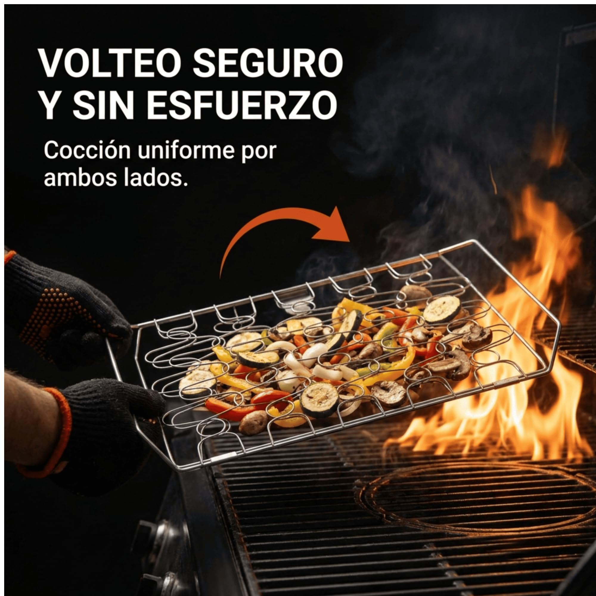 Diloy Home Panier Gril pour Poisson et Légumes, Grille Flexible en Acier Inoxydable, Double Grille pour Barbecue, Facile à Retourner, Compatible Lave-Vaisselle, 45 x 26 cm
