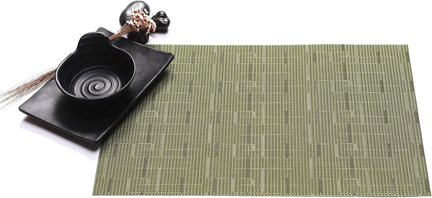 Hottest Sales HYSENM Bamboo Pattern 6 Pcs 18x12'' Vinyl Placemats Heat and Stain Resistance 71'' Long Table Runner PVC Waterproof Table Mats,White,1xTable Runner + 6Pcs Placemats Holiday Deals 🛒 HYSENM Bamboo Pattern 6 Pcs 18x12'' Vinyl Placemats Heat and Stain Resistance 71'' Long Table Runner PVC Waterproof Table Mats,White,1xTable Runner + 6Pcs Placemats