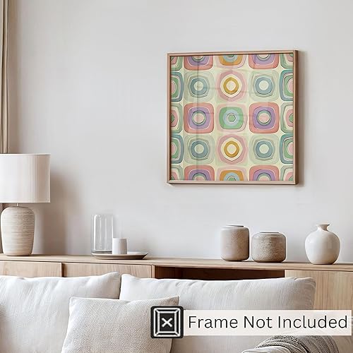 Miniatura 4 de Ethan Taylor Abstract Wall Art Prints Unframed Square Posters 'Retro 70s Hippie Groovy Pattern XIII' Retro Home Décor for Living Room, Bedroom,