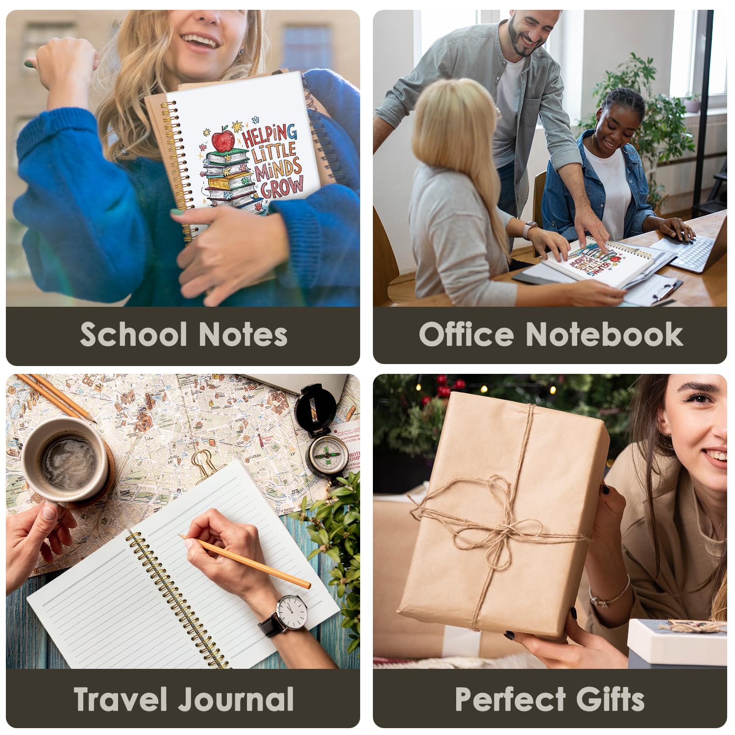 Wheatwin Regali per insegnanti, quaderno per insegnanti, regalo di apprezzamento per insegnanti, quaderni per scrittura forniture per ufficio scolastico, aiutando le piccole menti a crescere