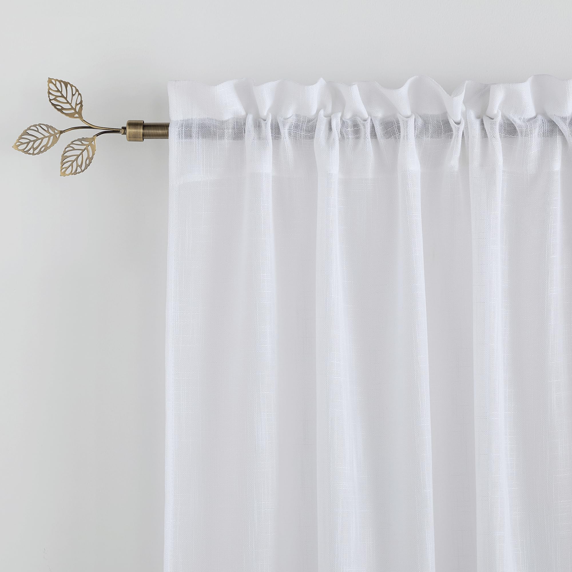 Antique Brass Leaf Curtain Rod - Heavy Duty -8
