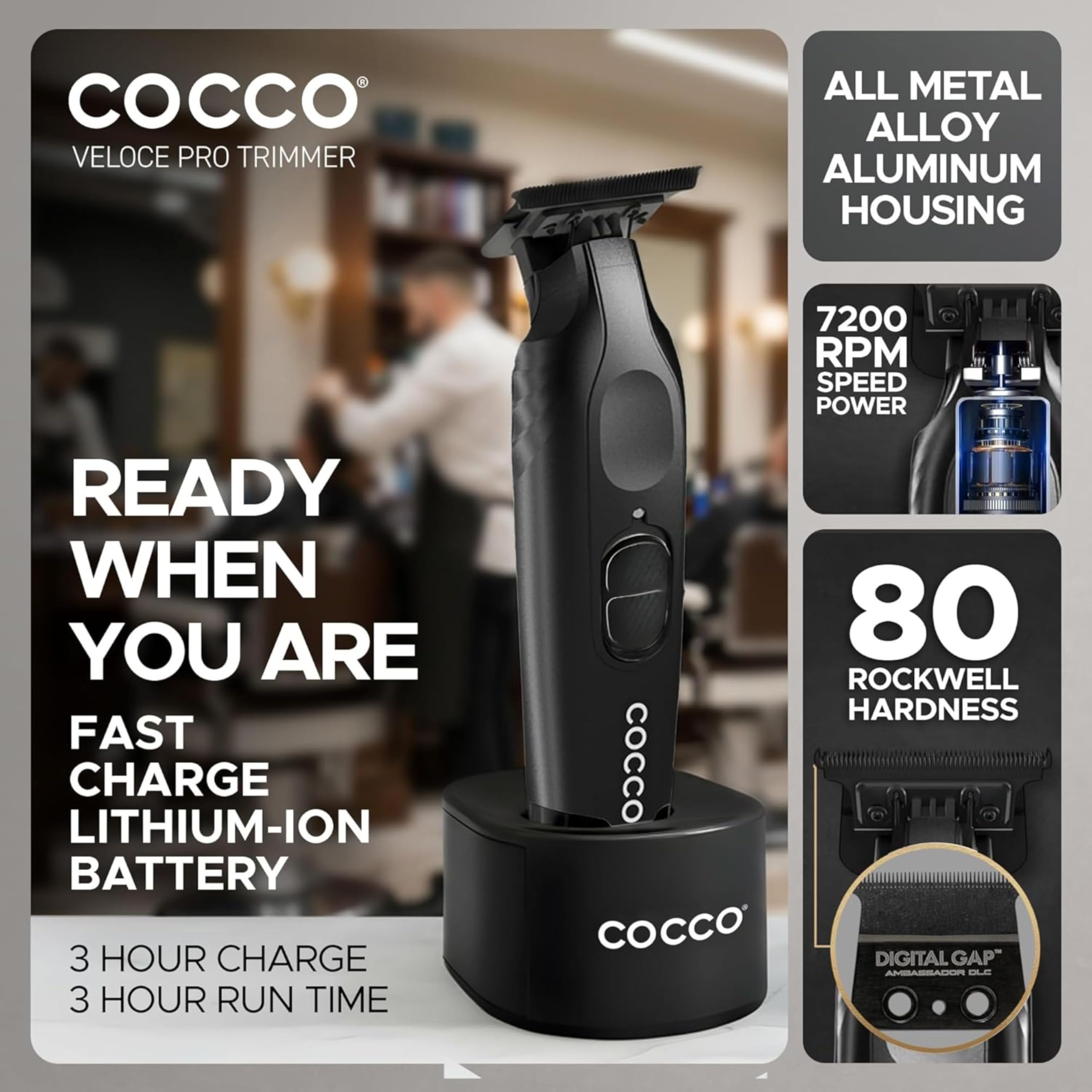 Cocco Veloce Pro Trimmer Matte Black - recortadora de acabado