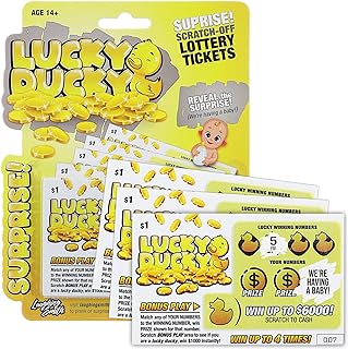 Lucky Ducky Pregnancy Announcement Lottery Tickets - Pregnancy Reveal Scratch Off Card - Funny Surprise Pregnancy Announcement - Gender Reveal - Cute Baby Announcement Ideas