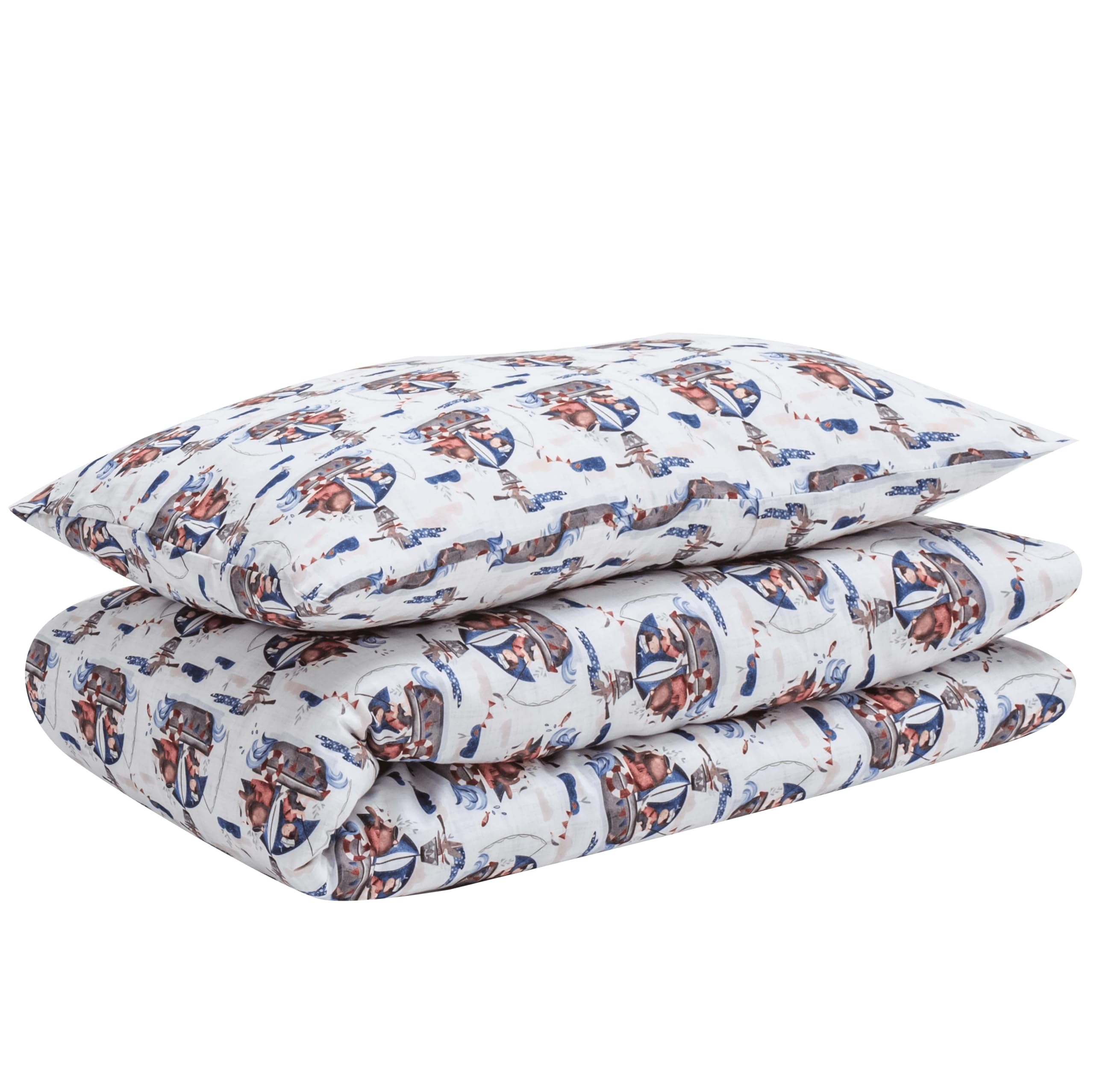 SUPERBE BEBE Parure de Lit Enfant - Housse de Couette 100x135 cm et Taie 40x60 cm en Coton Oeko-TEX - 10 Coloris au Choix - pour Bébé et Enfant Douce et Confortable - Idéale pour Une Nuit Paisible