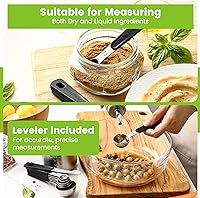 Vista 7 de Spring Chef Juego de 8 cucharas medidoras magnéticas de acero inoxidable con nivelador, cucharadita redonda de metal y cucharadas medidoras