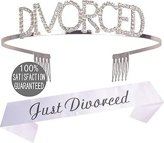 Divorce Party Decorations for Women, Just Divorced Tiara and Sash, Happy Divorce Party Supplies, Just Divorced Sash,
