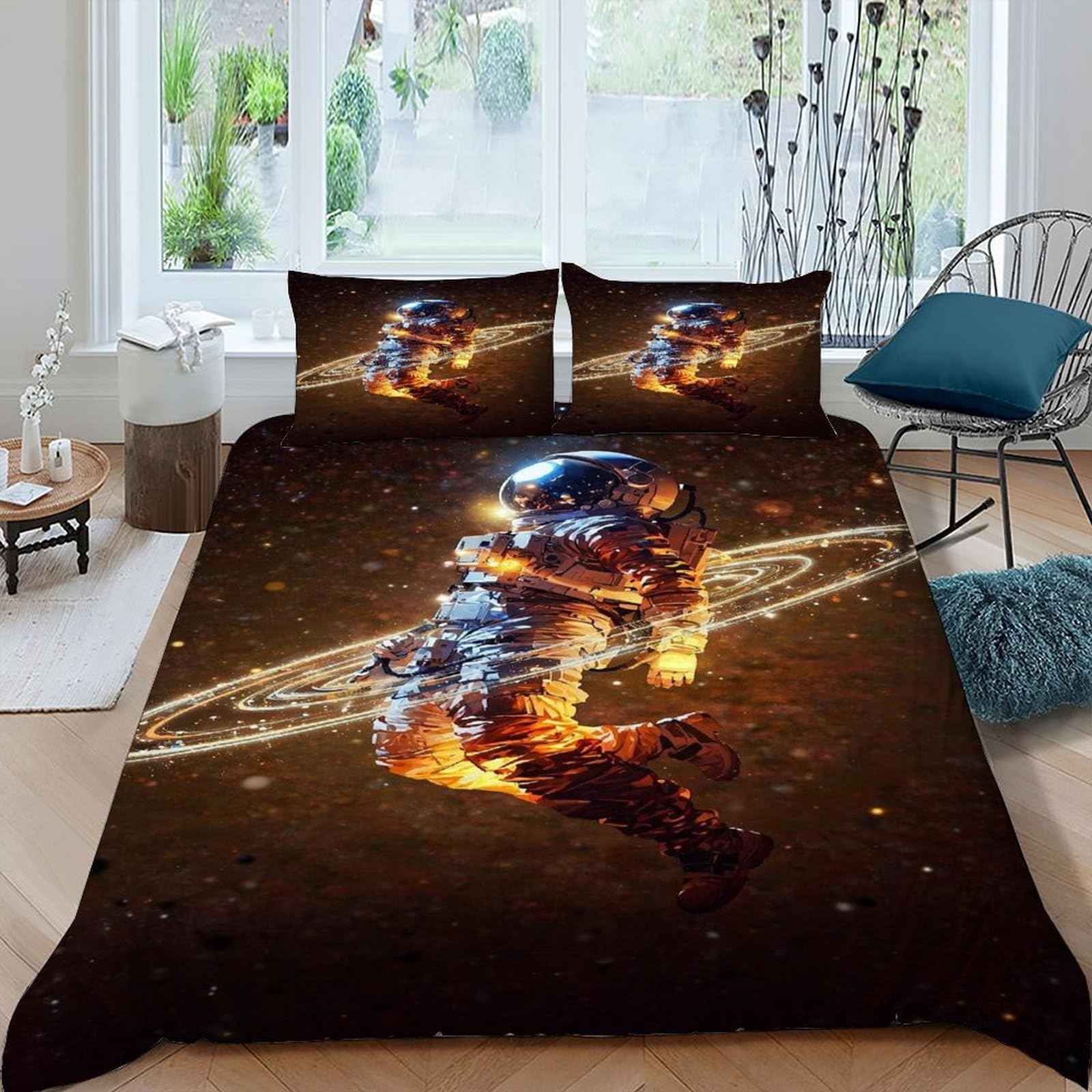 Parure de lit microfibre adulte 220x240 fermeture éclair thème ciel étoilé