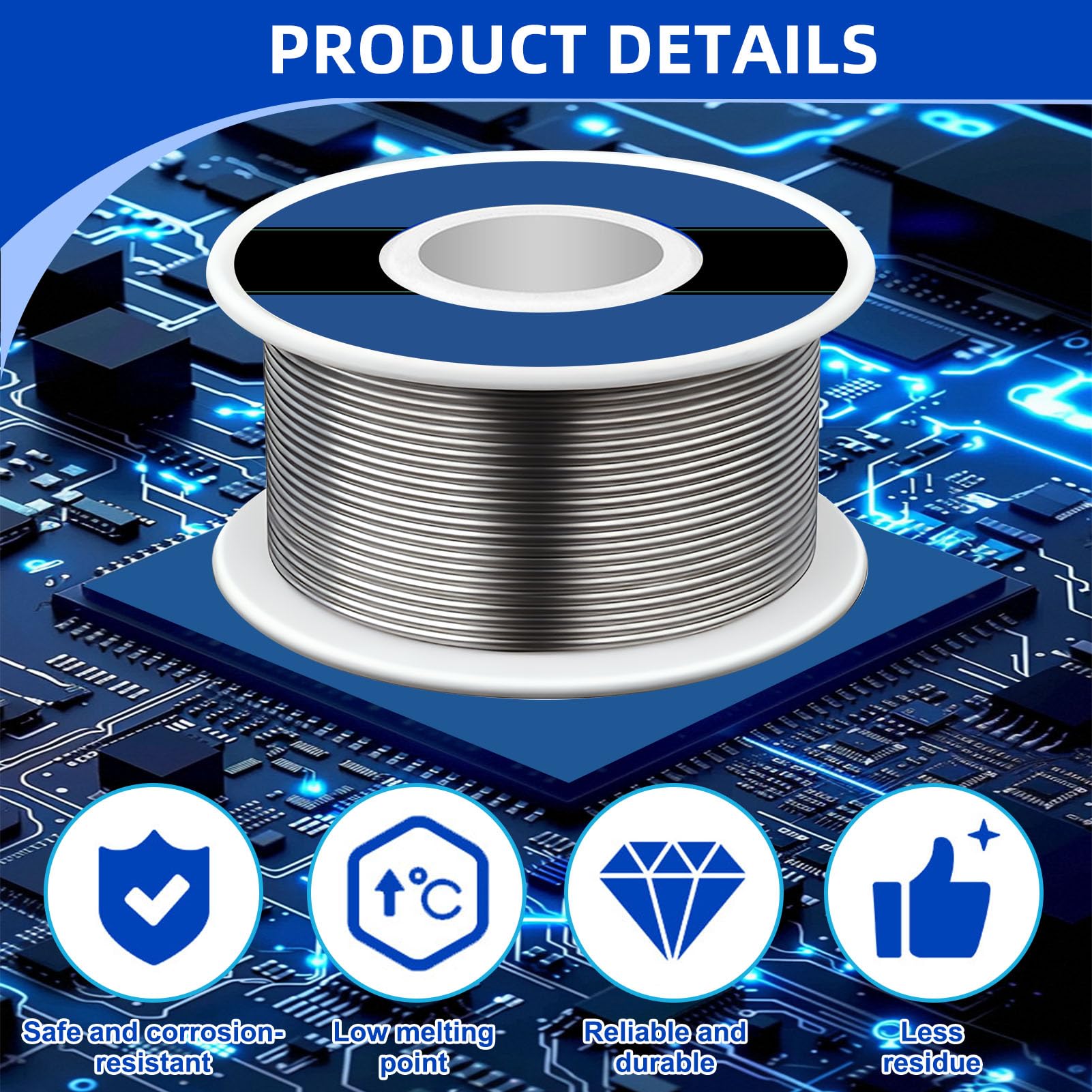 Rotolo Di Filo Per Saldatura Da 1 Mm – 100 G, Punto Fusione 280°C, Senza Impurità, Per Riparazioni Elettriche Ed Elettroniche