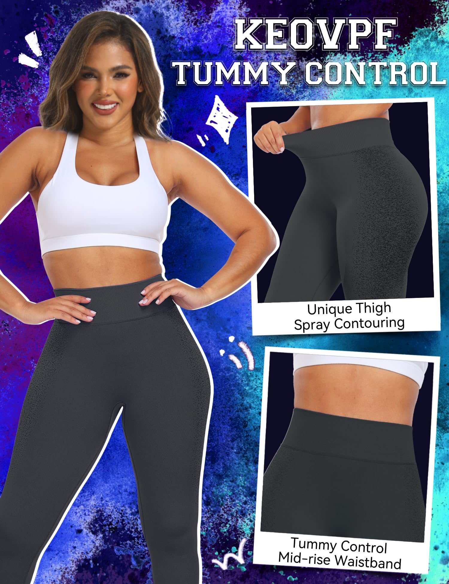 KEOVPF Ignite Seamless Workout Gym Leggings for Women Scrunch Butt Lifting Leggings for Women Tummy Control Yoga Pants