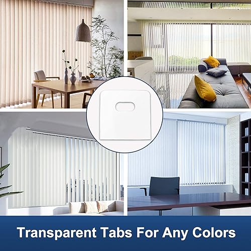 Miniatura 3 de (30 juegos/60 piezas) pestañas de reparación de persianas verticales transparentes, kit de reparación de persianas verticales, listones de repuesto