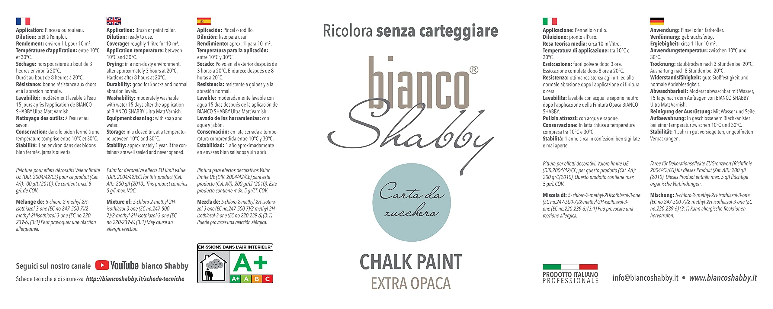 Chalk Paint & Cera Neutra – Pintura Shabby Chic + cera profesional, azul claro