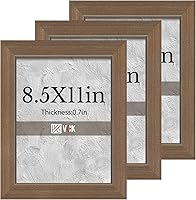 Vista 28 de VCK Juego de 3 portarretratos de 8 x 10 pulgadas, color roble beige, marco de fotos de madera maciza natural, exhibición de mesa o colgar en la pared