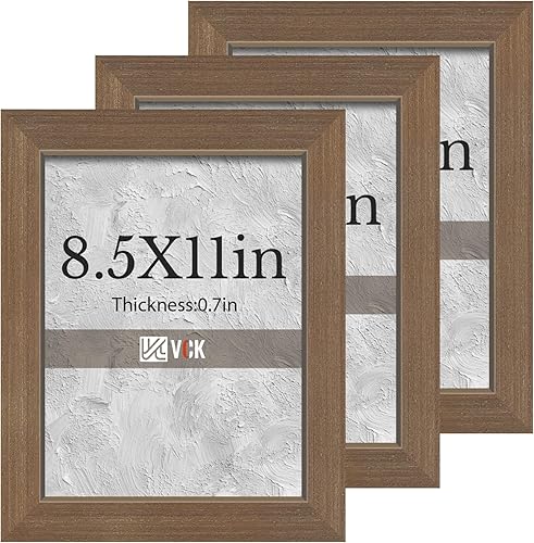 Miniatura 28 de VCK Juego de 3 portarretratos de 8 x 10 pulgadas, color roble beige, marco de fotos de madera maciza natural, exhibición de mesa o colgar en la pared