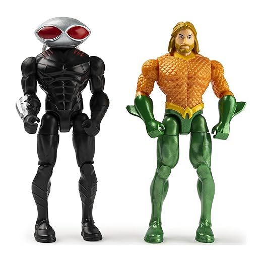 DC Comics, 4-Inch Aquaman vs. Black Manta Action Figure 2-Pack with 6 Mystery Accessories, Adventure 2