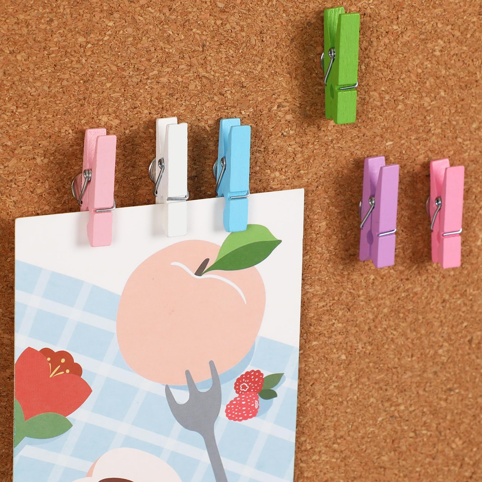 100 Clips De Madera Con Tachuelas Para El Pulgar Para Tablones De Anuncios,  Decoración De Tablas De Corcho Y Oficina En La Escuela, Manualidades, image size:1600x1600