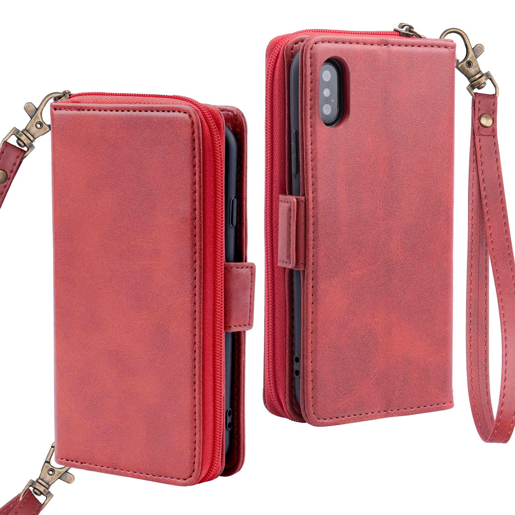 Amazon.co.jp: iPhone X ケース 手帳型 多財布デザイン iPhone XS 