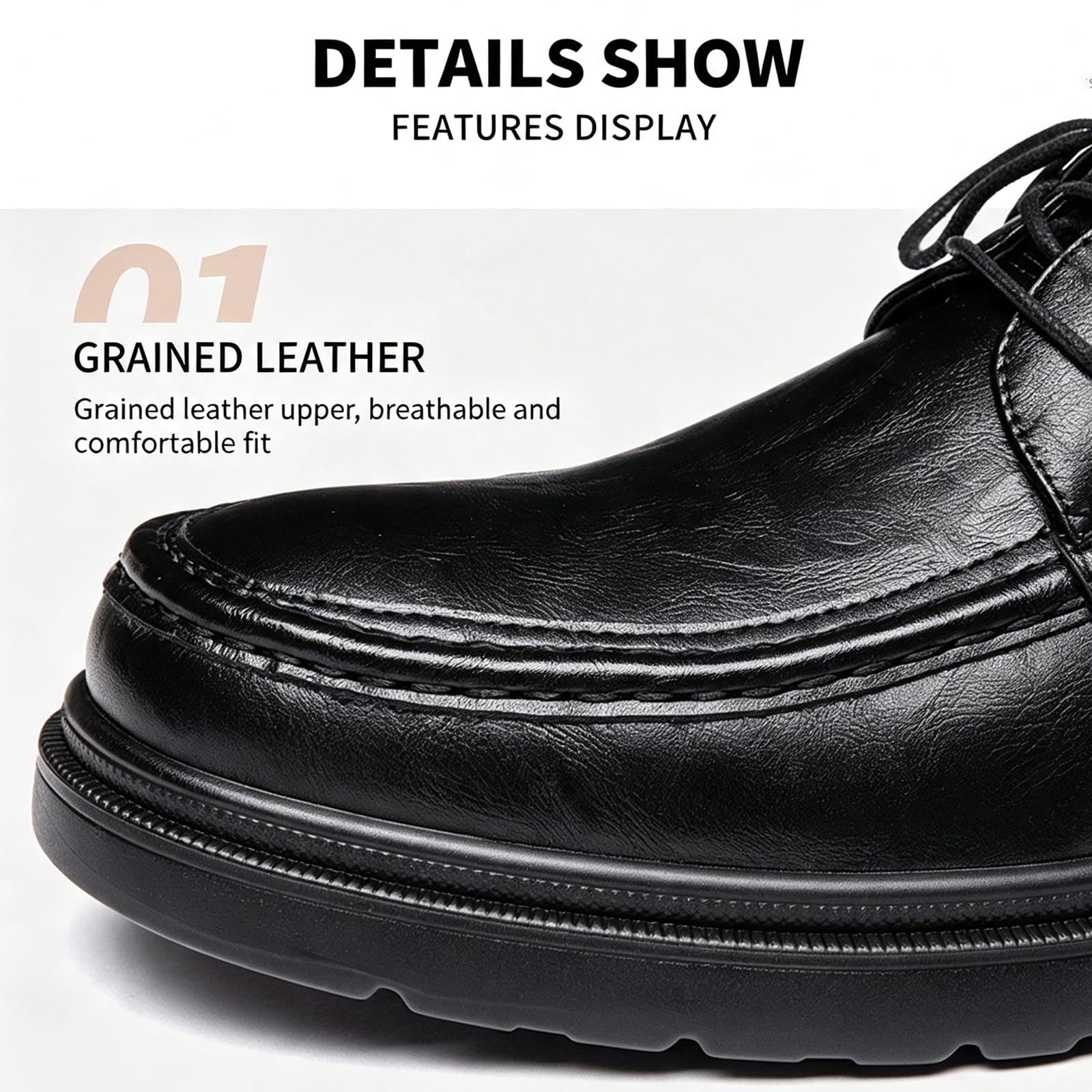 Scarpe Oxford da Uomo Scarpe Eleganti | con Lacci, Punta Tonda, Antiscivolo, Sposa, Formali, affari, Commerciale, ufficio