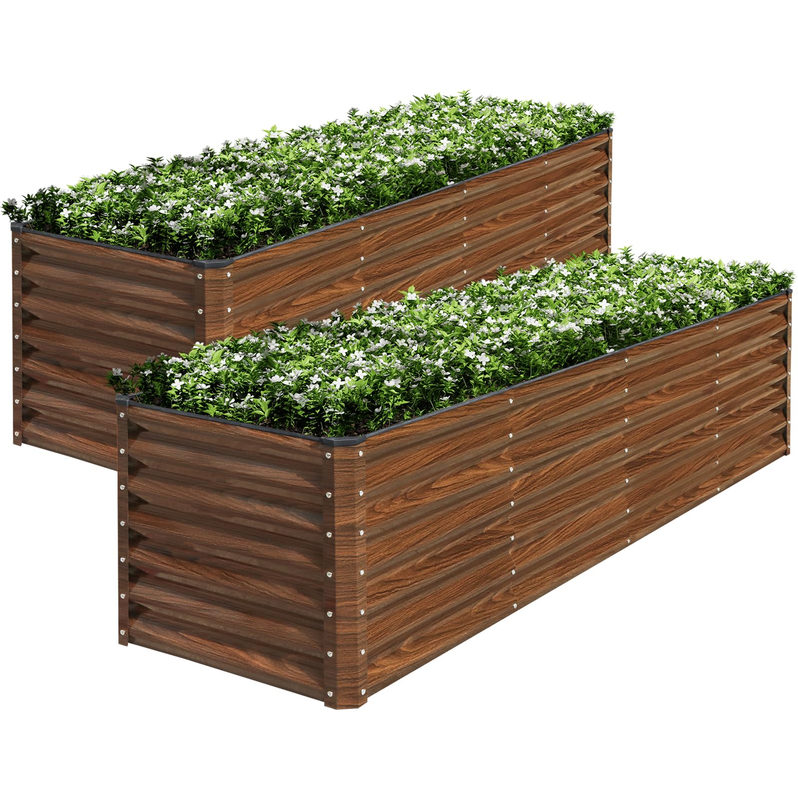 茶庭 Amazon.com: SnugNiture 2-Pack 8x2x2FT Galvanized Raised Garden Bed
