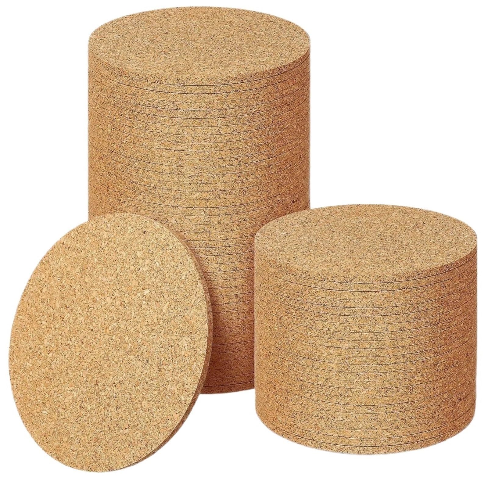 sous-Verres Ronds en liège, 120 pièces, antidérapants, résistants à la Chaleur, Tapis for Boissons et Pots de Fleurs, for Le Bureau