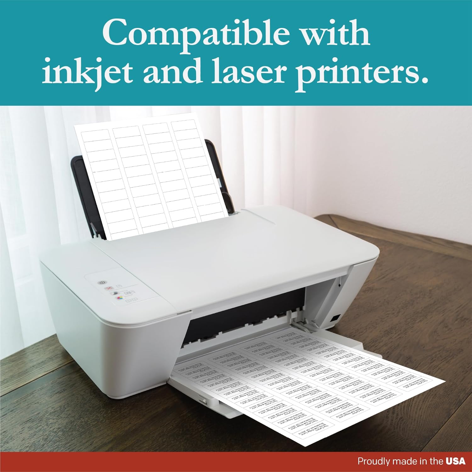 Premium Label Supply White Sticker Return Address Labels – 1-3/4" x 2/3" – Laser/Inkjet Compatible – (60 per Sheet), 25 Sheets – 1,500 Total Adhesive Labels - Image 5