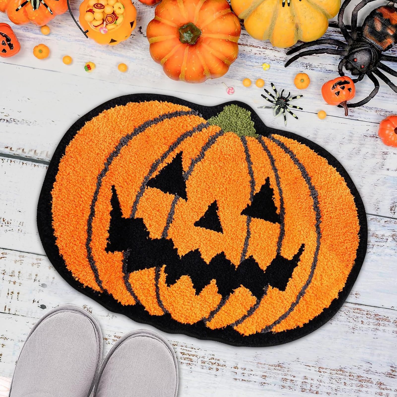 Halloween Fußmatte Set - Gruseldesign Mit Kürbis & Geistern 40x60/120cm