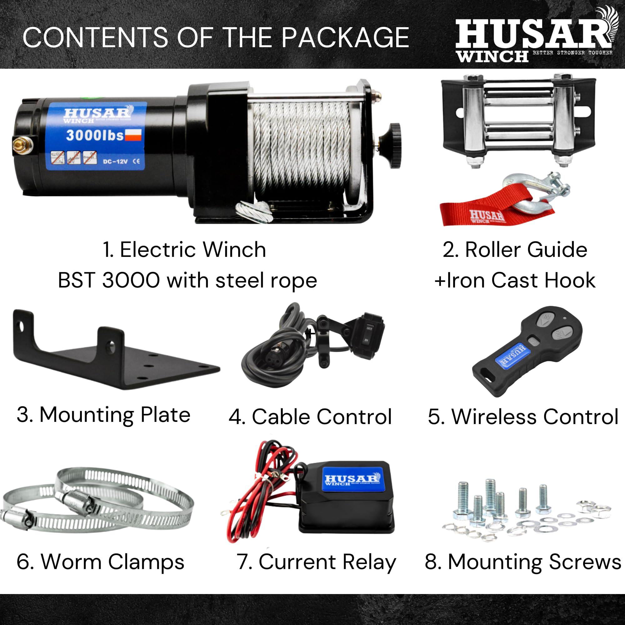 Télécommande Sans Fil Husar Winch Pour Treuil électrique 24V - Portée 40 Mètres - Universelle Et Facile à Installer - 5