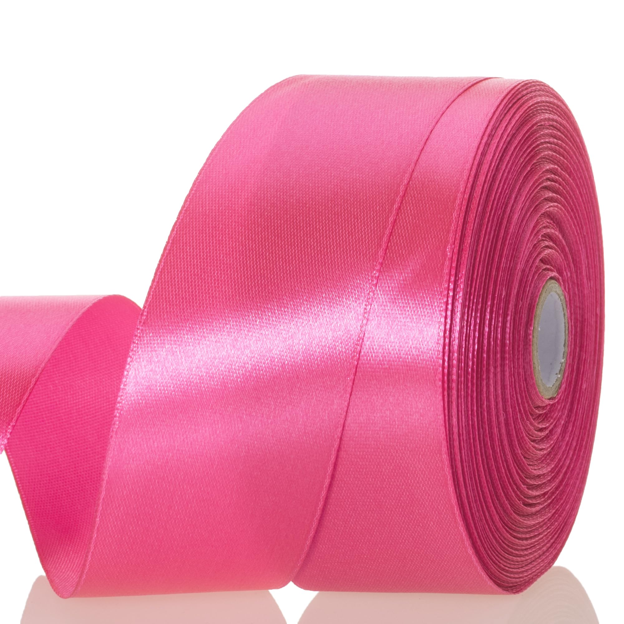 YASEO 1 1/2 Inch Rose Red Solid Satin Ribbon, 50 Yards Craft Fabric Ribbon for Gift Wrapping Floral Bouquets Wedding Party Decoration