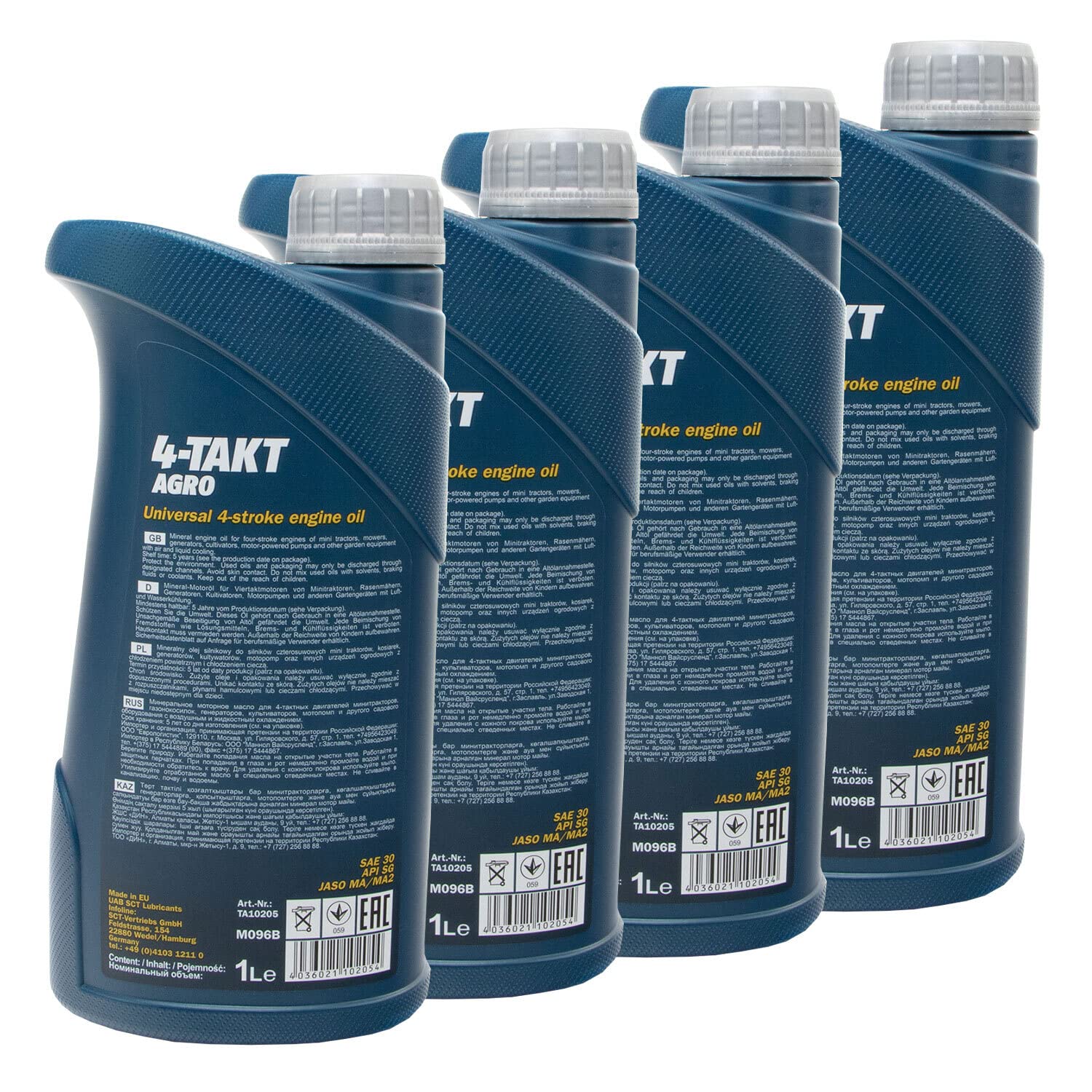 Motoröl Motor Öl für 4-Takt Traktoren Rasenmäher Agro SAE 30 MANNOL API SG 4 X 1 Liter