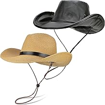 EINSKEY Unisex Adjustbale Straw Cowboy Hat | Leather Cowboy Hat