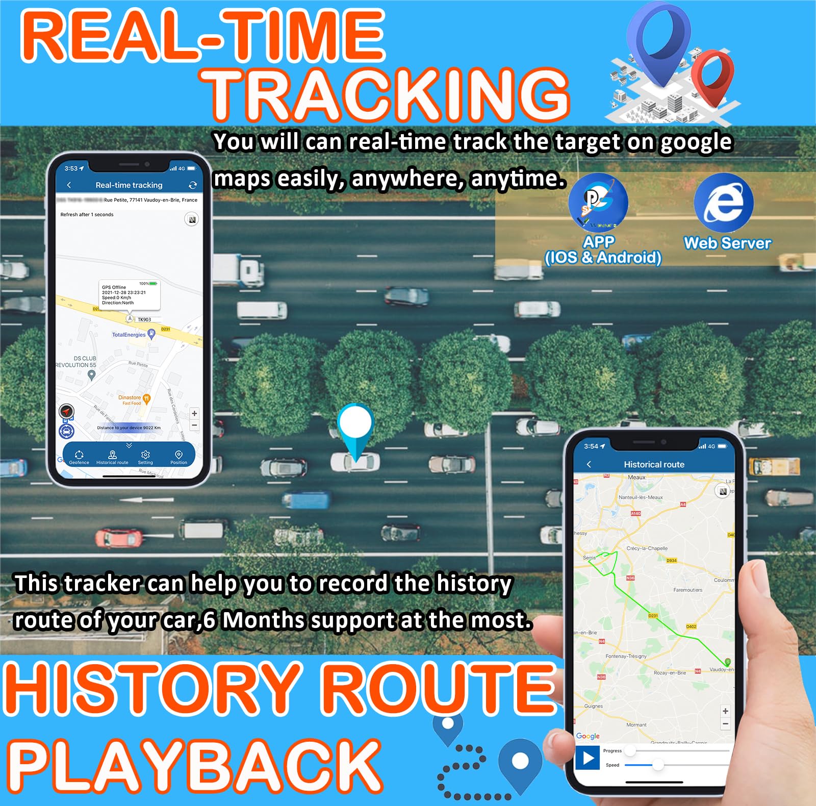 Micro Localizzatore GPS Tracker per Auto Moto Bambini Nessuna SIM 60 Giorni di Standby APP Allarme Antifurto Tracciamento Globale in Tempo Reale GPS Tracker Nascosto Taiettoria storica Magnete