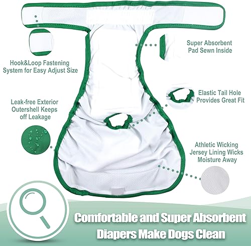 Miniatura 6 de Wegreeco - Pañales lavables para perros hembra (3 unidades)