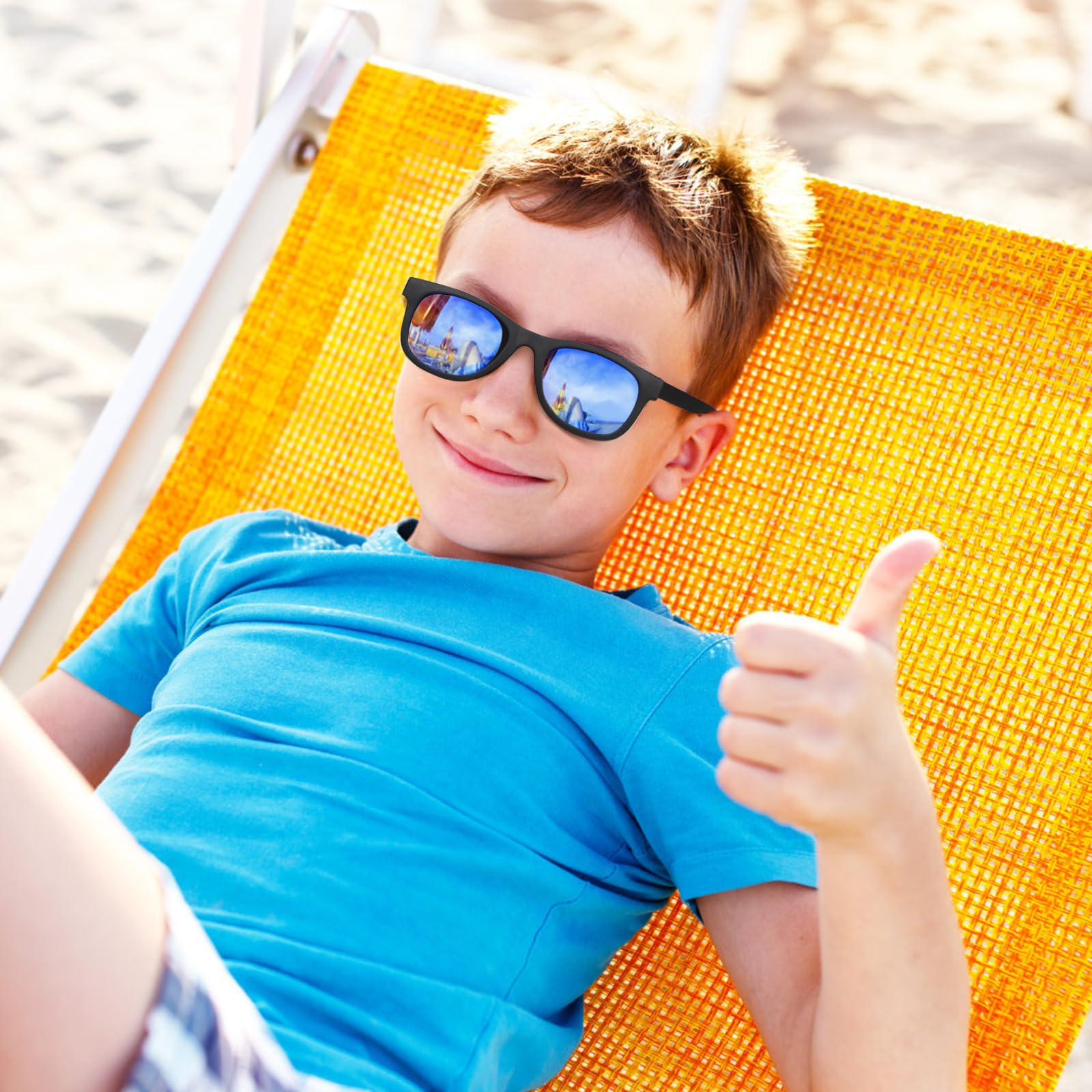 Hifot Gafas de sol para bebés Niño Niña, polarizadas UV400 100% protección Rayos Gafas de sol templos Gafas de Sol Infantiles - De 2años a 7años