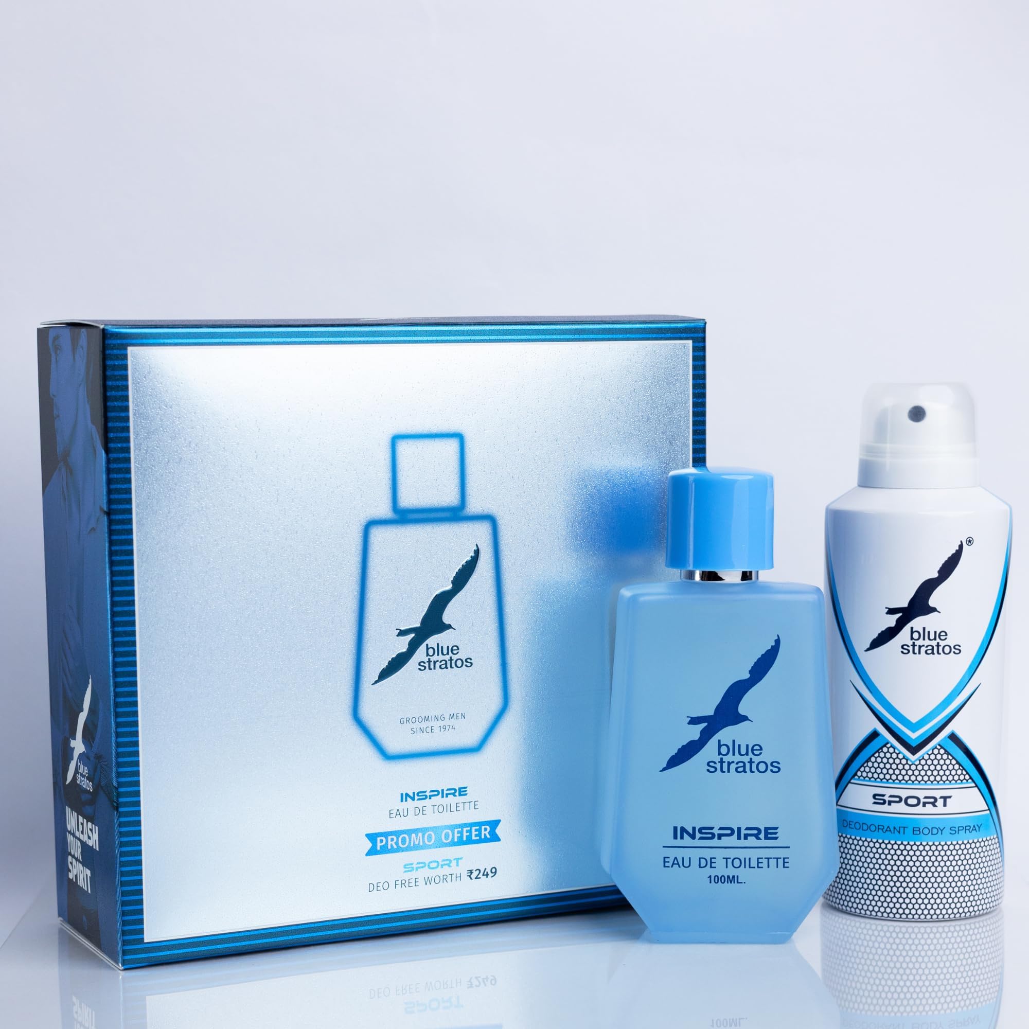 Blue Stratos Inspire Eau de Toilette with Free Deodorant – 100ml | Luxurious Citrus & Spiced Fragrance for Men | Fresh Long-Lasting Sophisticated Scent with Velvety Woody Base-image-29