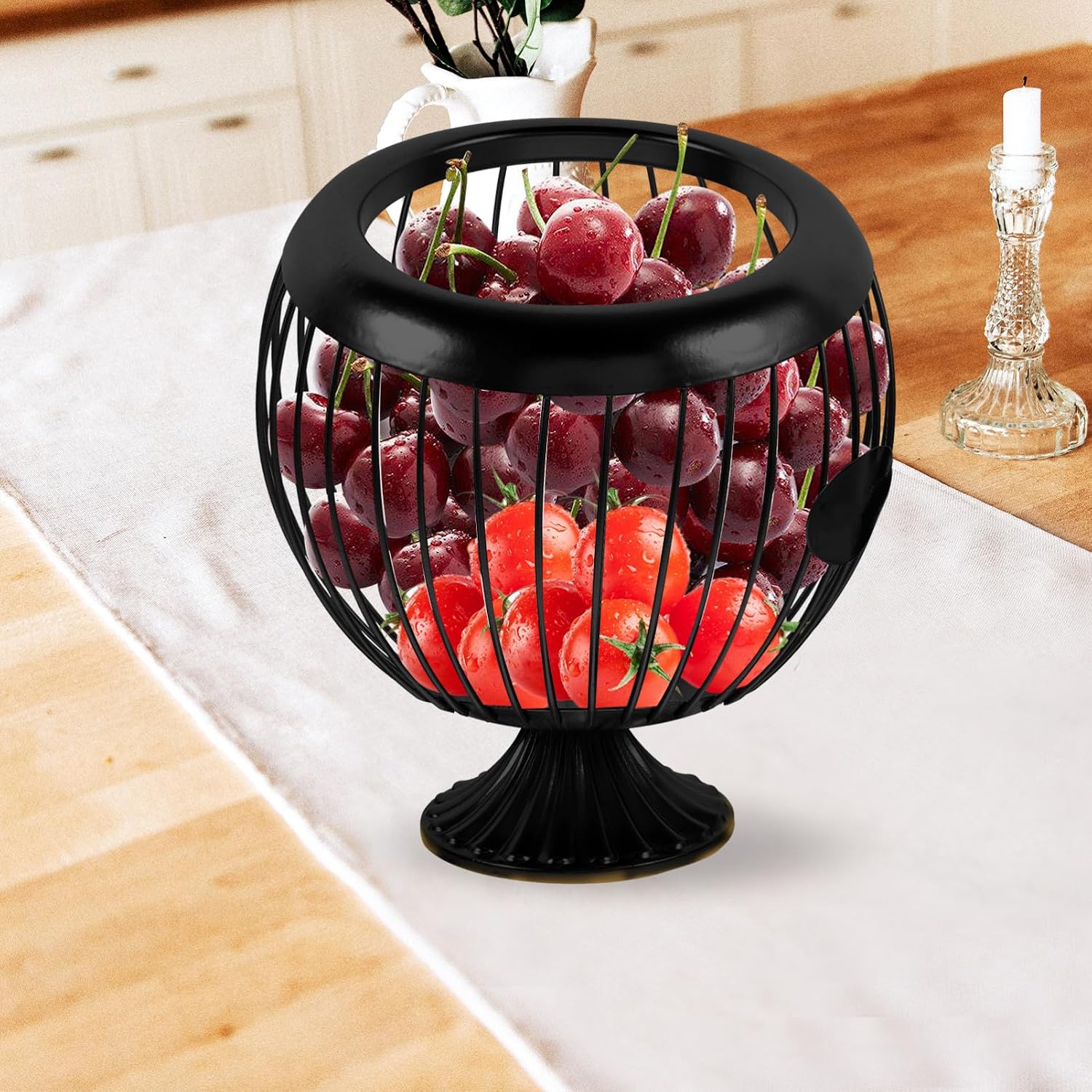 Ciieeo Coffee Capsule Storage Basket Coffee Pod Holder Black High Foot Slant Opening Storage Container for Home Kitchen Countertop