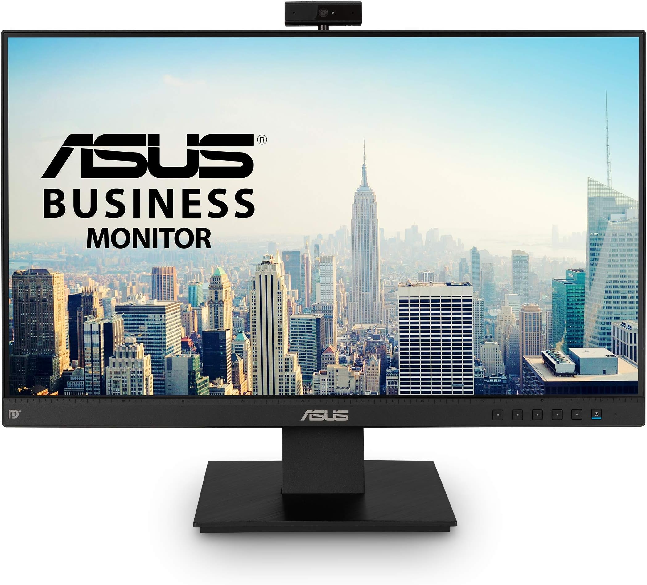 BE24EQK 24” Business Monitor with 1080P Full HD IPS, Eye Care, DisplayPort HDMI, Frameless, Built-in Adjustable 2MP Webcam, Mic Array, Stereo Speaker, Video Conference,Black