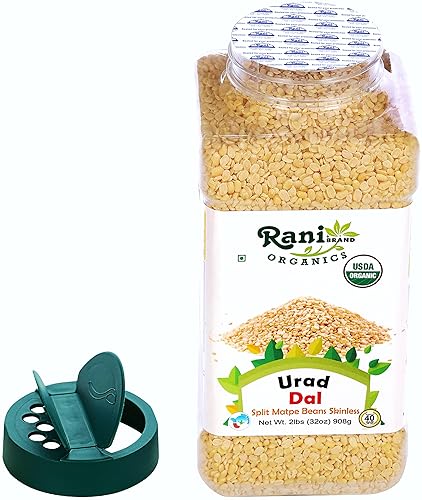 Miniatura 6 de Rani Organic UridUrad Dal Chilka frijoles matpe divididos sin piel lentejas indias de 32 onzas 2 libras Tarro de PET de 3203oz  Todo natural  Vegano